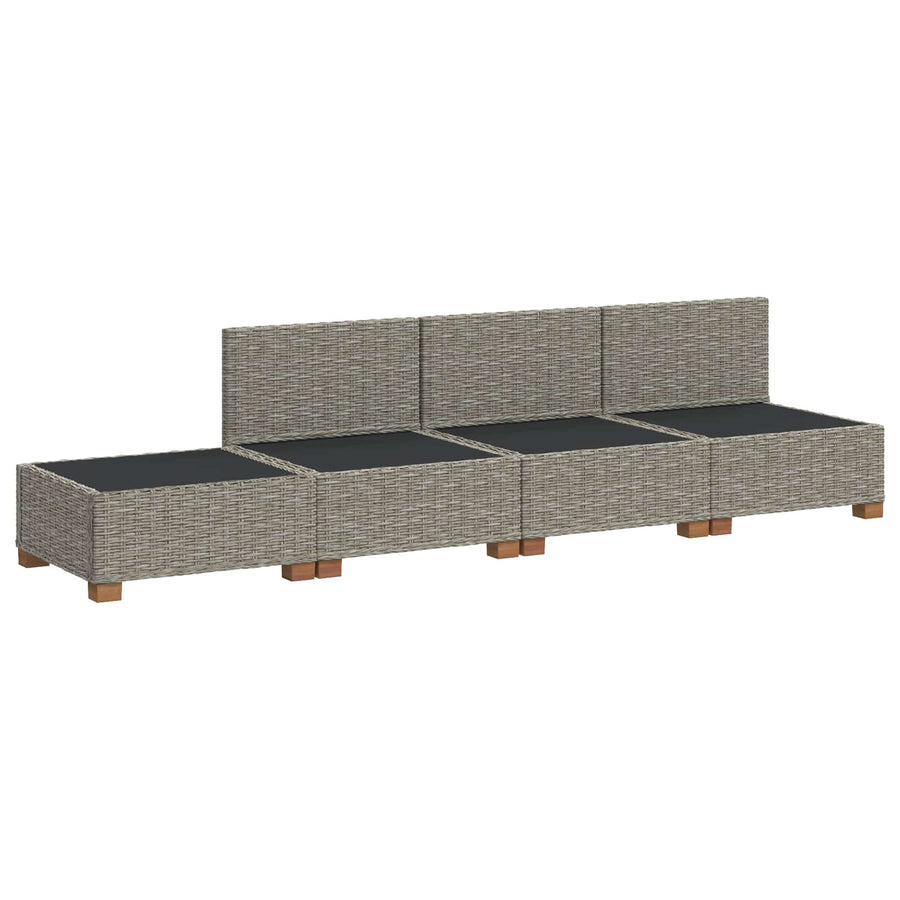 4 st Rieten Loungeset met Kussens GENDT Natuurlijk rattan