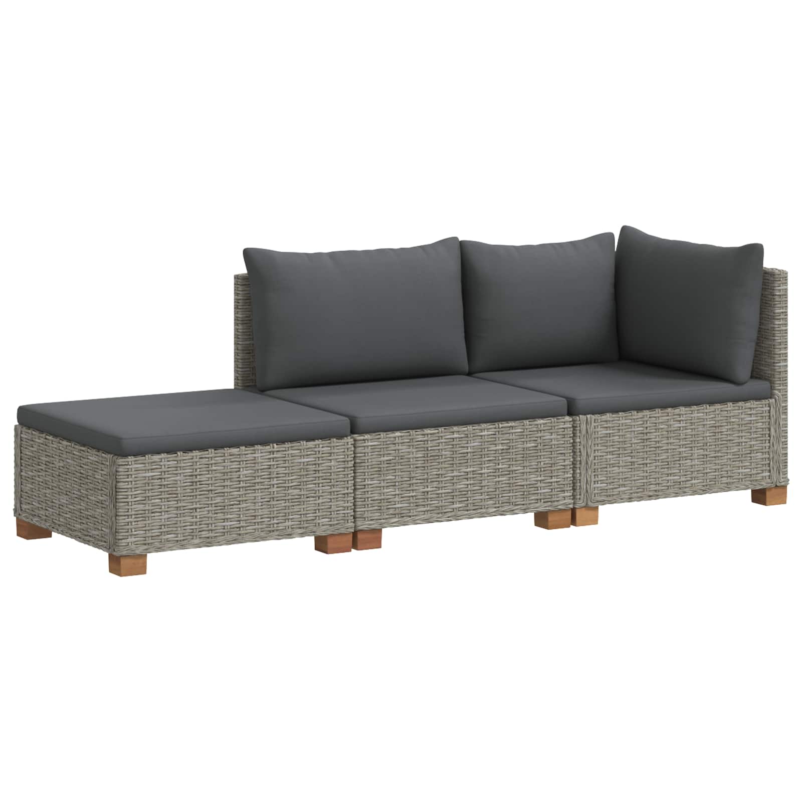3 st Rieten Loungeset met Kussens GENDT Natuurlijk rattan