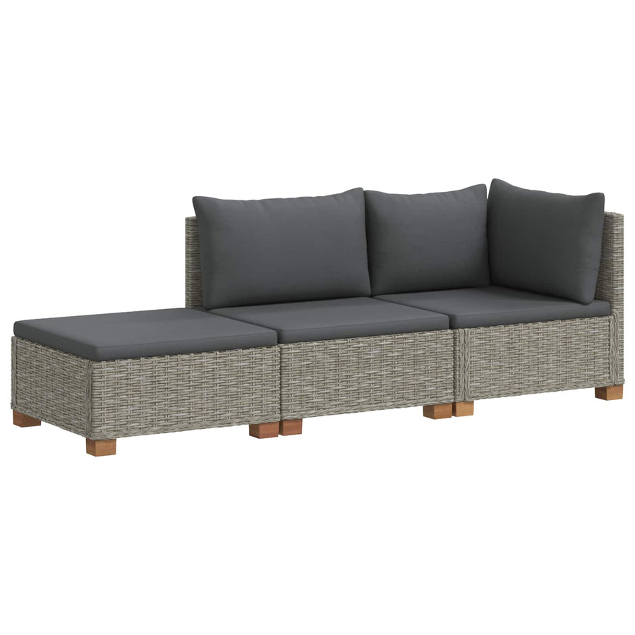 3 st Rieten Loungeset met Kussens GENDT Natuurlijk rattan