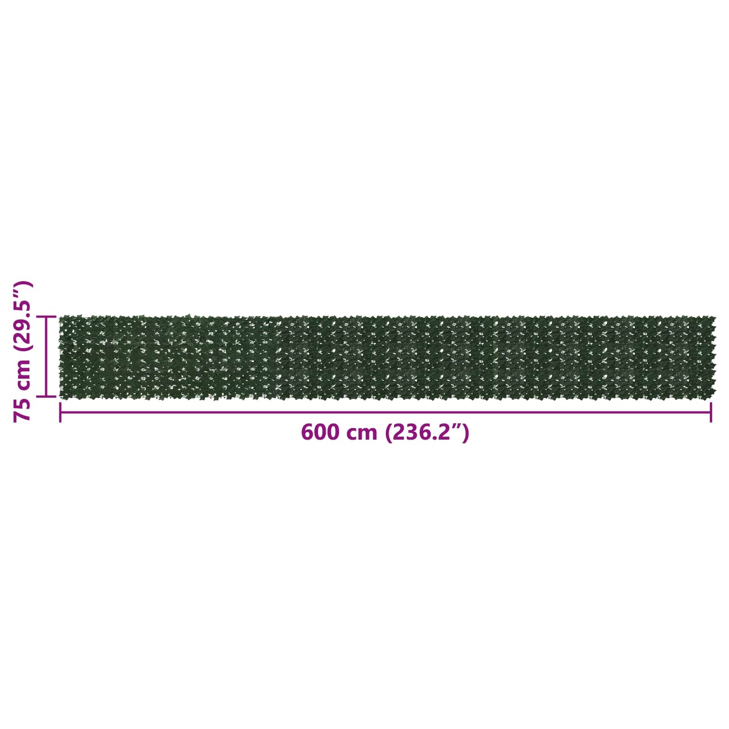 Balkonscherm met bladeren Donkergroen 600 x 75 cm