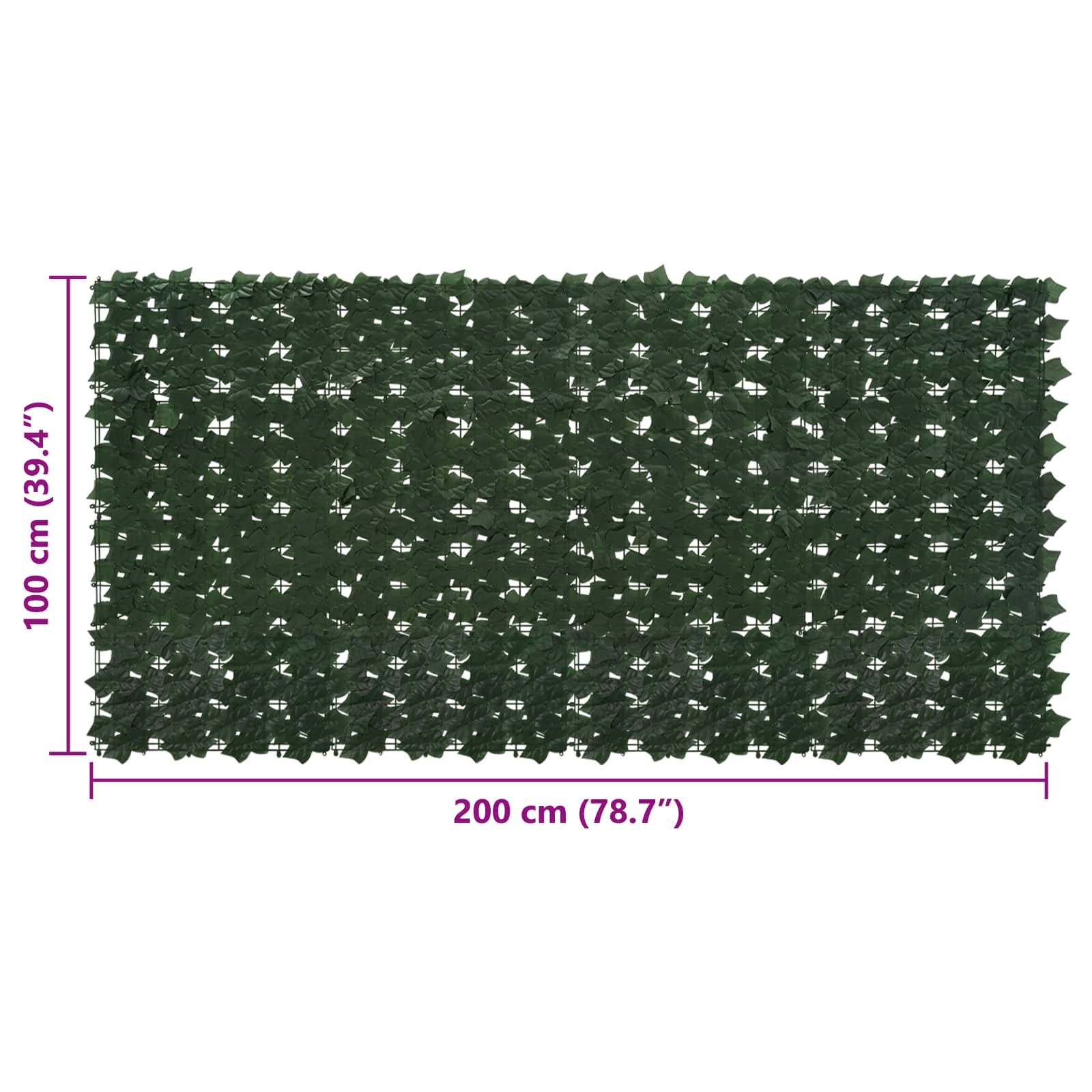 Balkonscherm met bladeren Donkergroen 200 x 100 cm