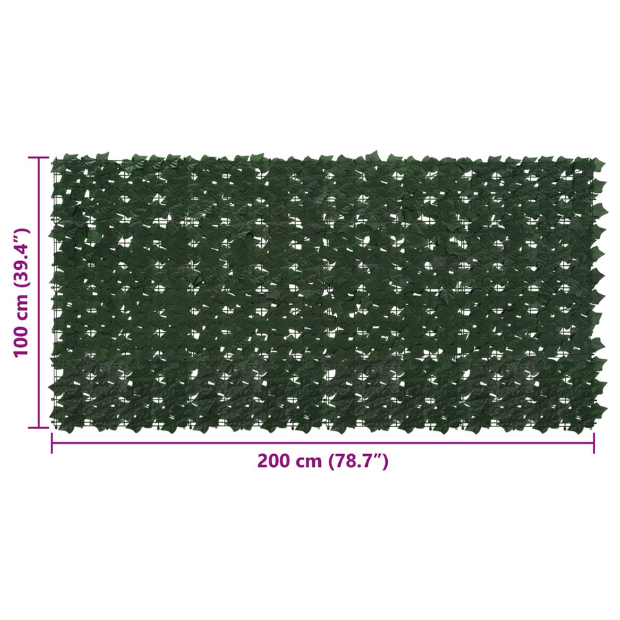 Balkonscherm met bladeren Donkergroen 200 x 100 cm