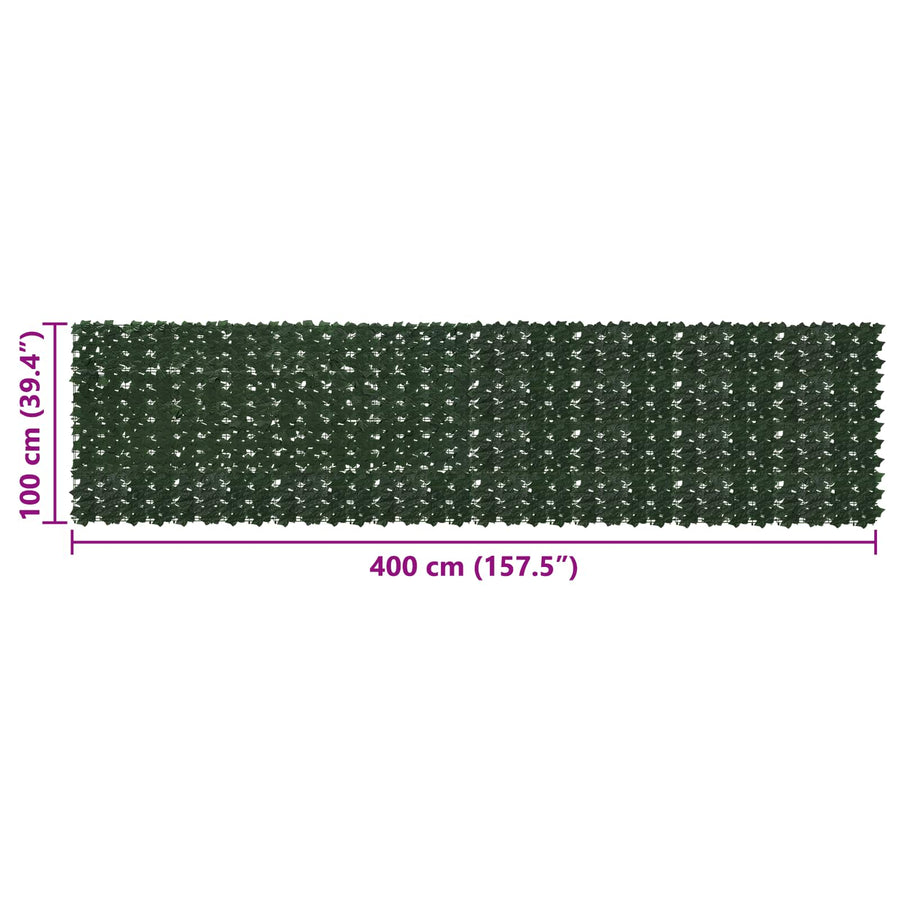 Balkonscherm met bladeren Donkergroen 400 x 100 cm