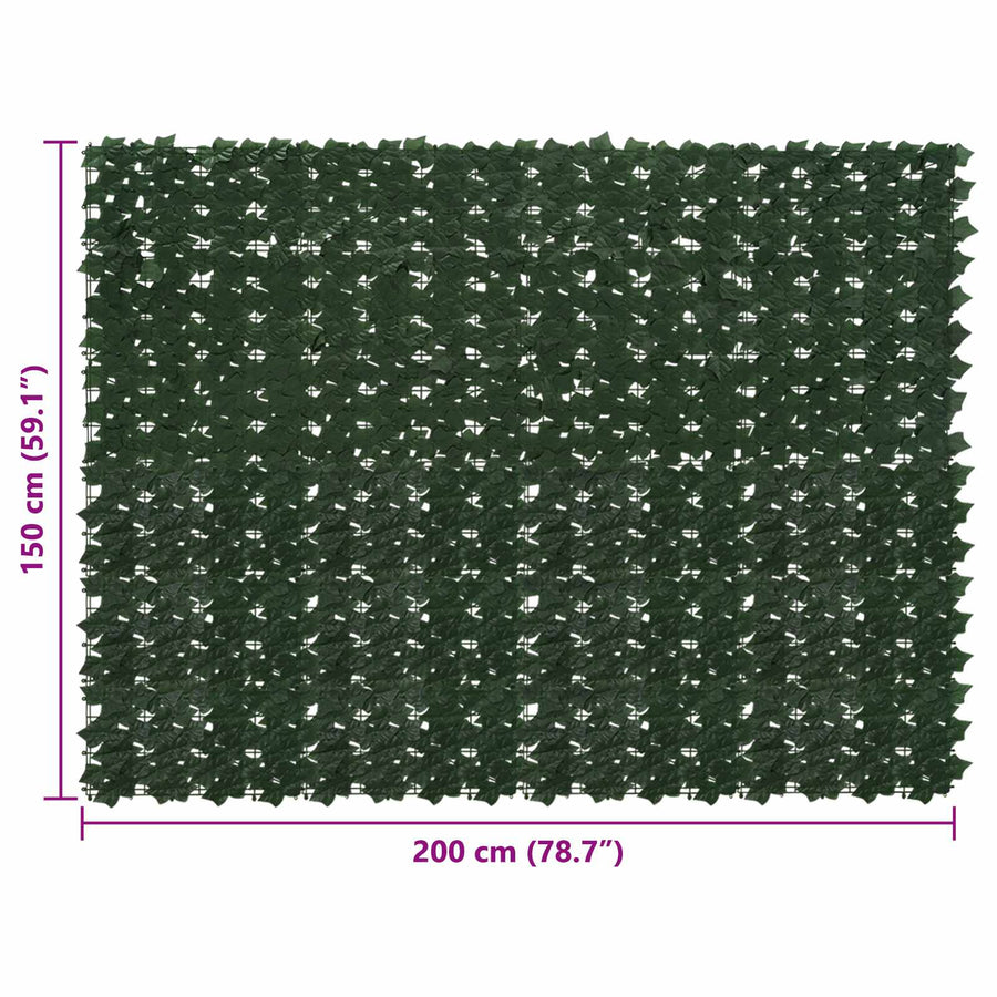 Balkonscherm met bladeren Donkergroen 200 x 150 cm