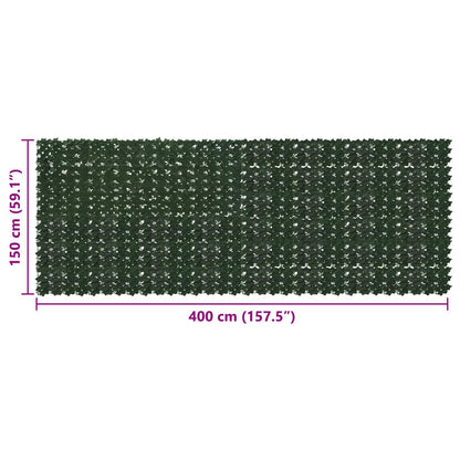 Balkonscherm met bladeren Donkergroen 400 x 150 cm