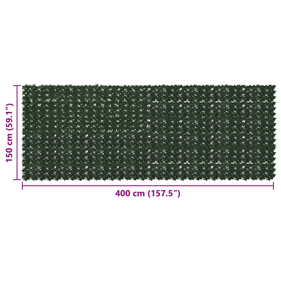Balkonscherm met bladeren Donkergroen 400 x 150 cm