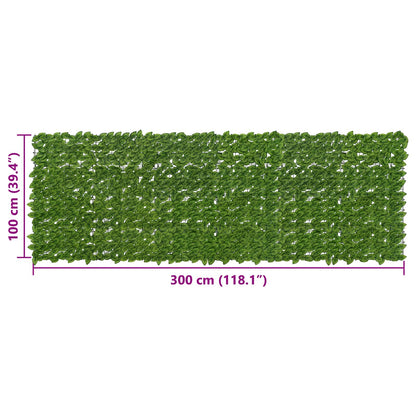 Balkonscherm met bladeren Groen en Geel 300 x 100 cm