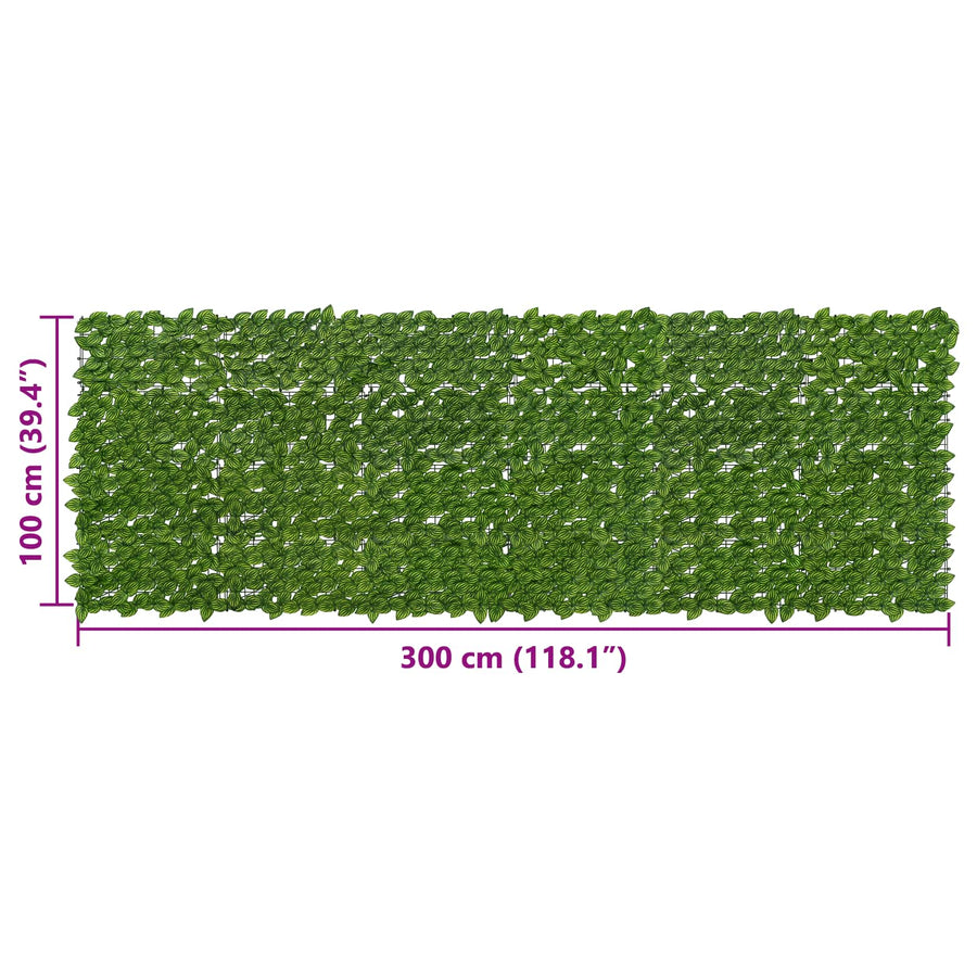 Balkonscherm met bladeren Groen en Geel 300 x 100 cm
