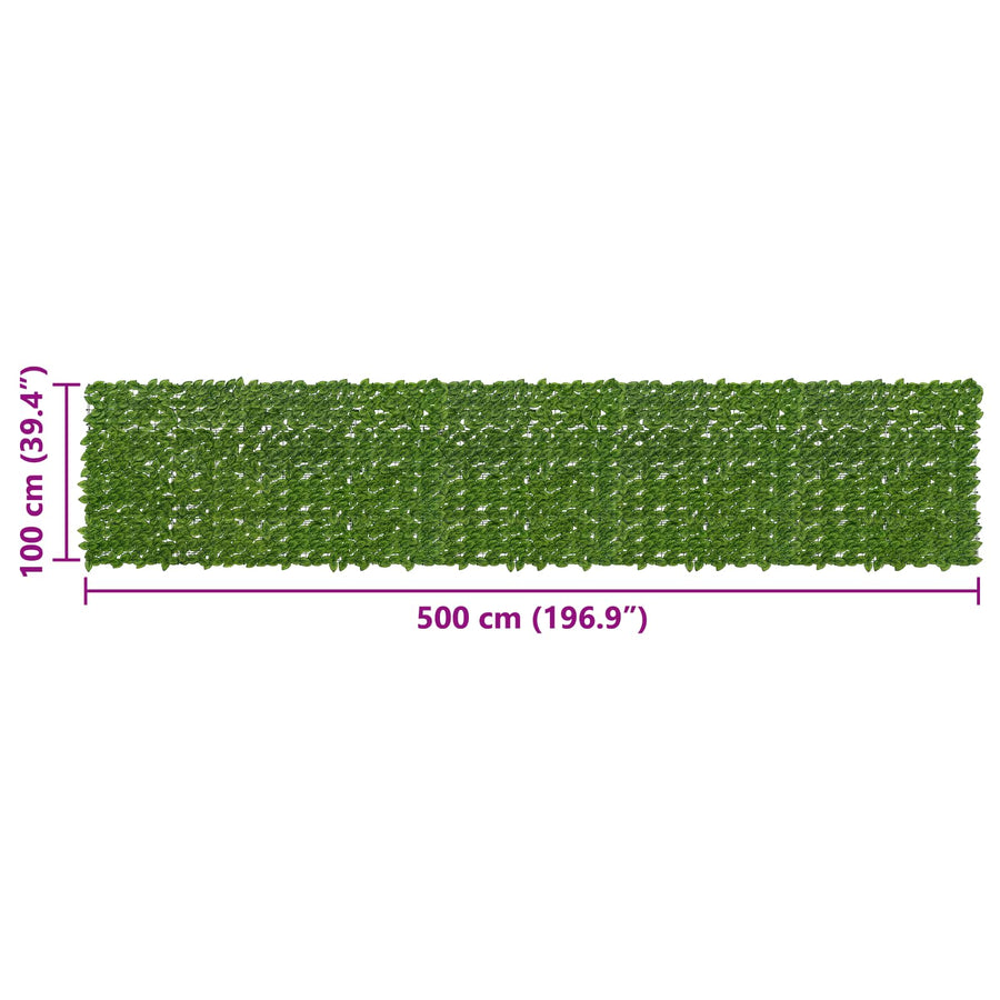 Balkonscherm met bladeren Groen en Geel 500 x 100 cm
