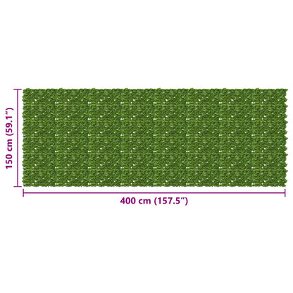 Balkonscherm met bladeren Groen en Geel 400 x 150 cm