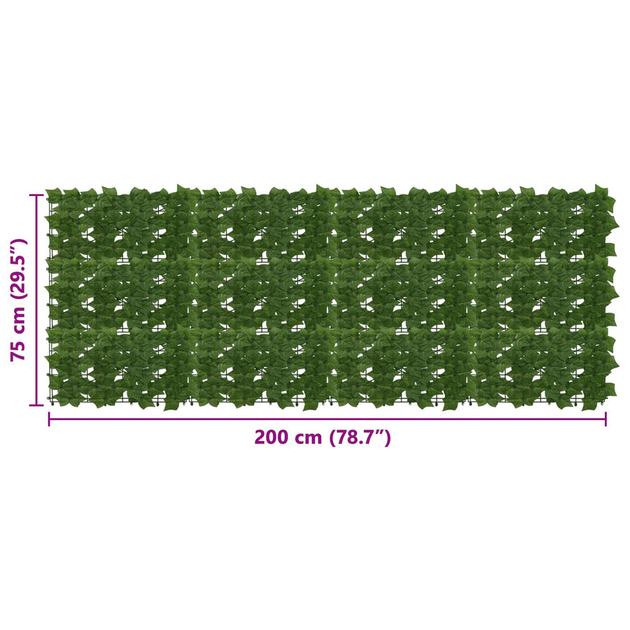 Balkonscherm met bladeren Groen 200 x 75 cm