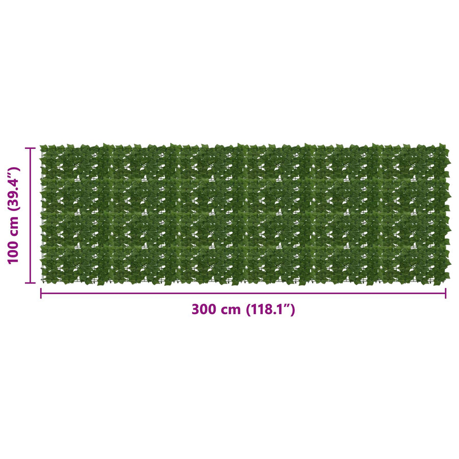 Balkonscherm met bladeren Groen 300 x 100 cm
