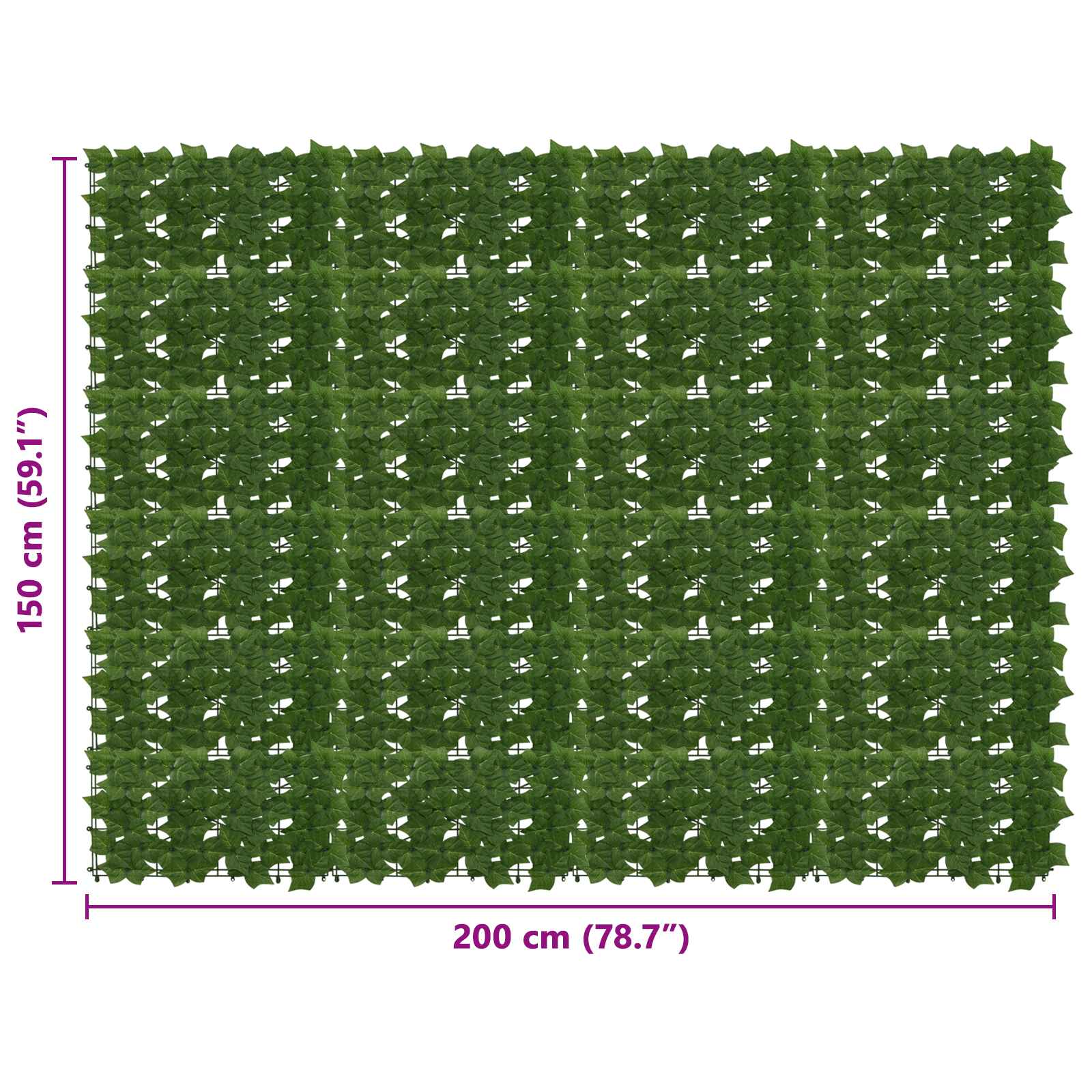 Balkonscherm met bladeren Groen 200 x 150 cm