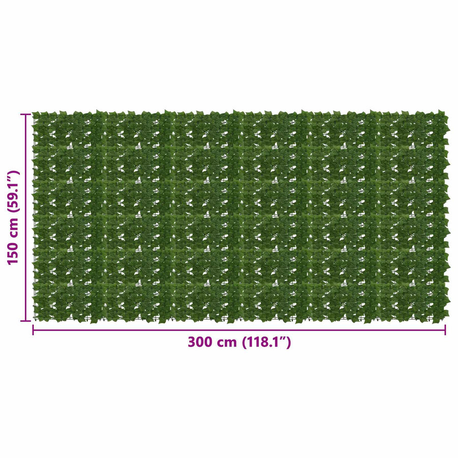 Balkonscherm met bladeren Groen 300 x 150 cm