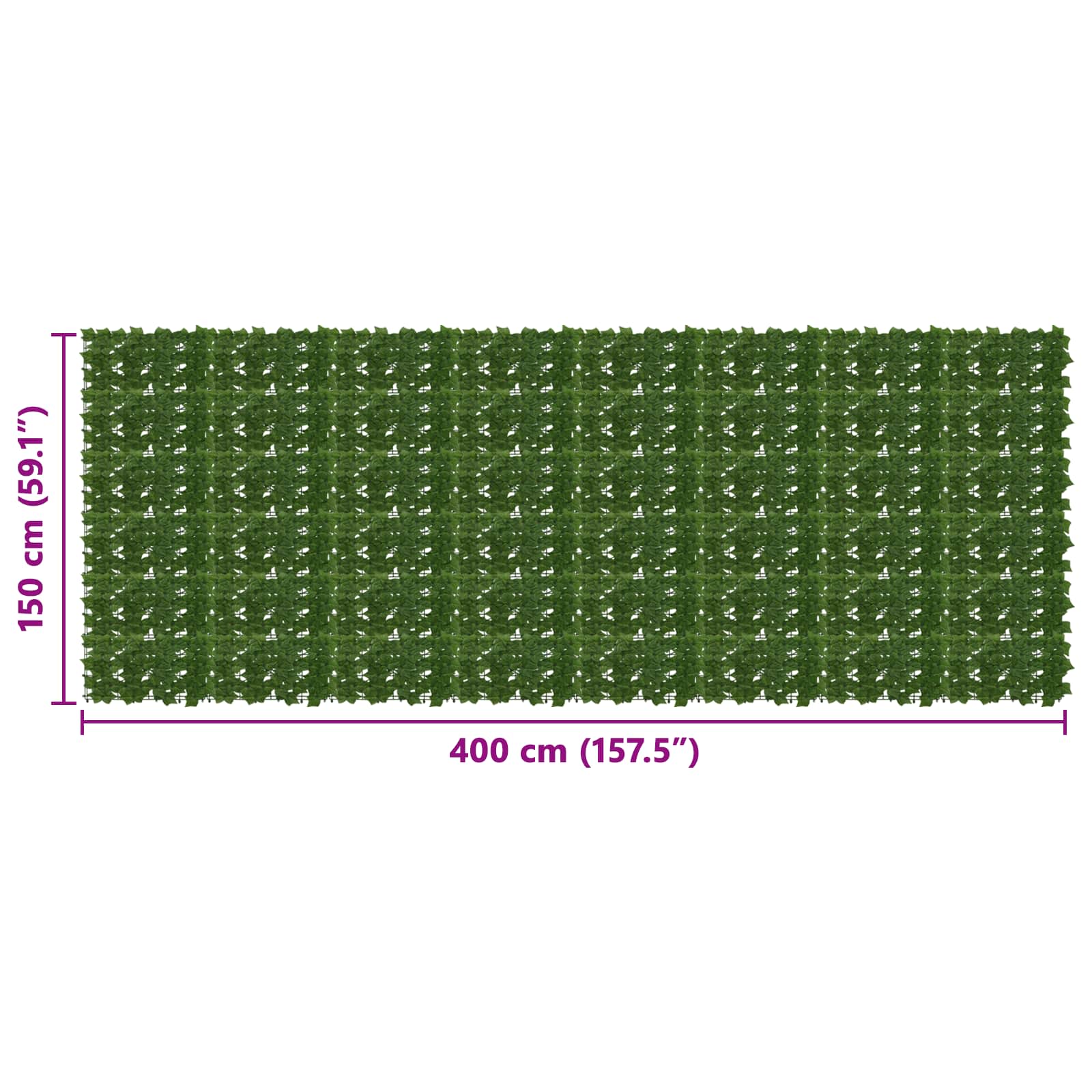 Balkonscherm met bladeren Groen 400 x 150 cm