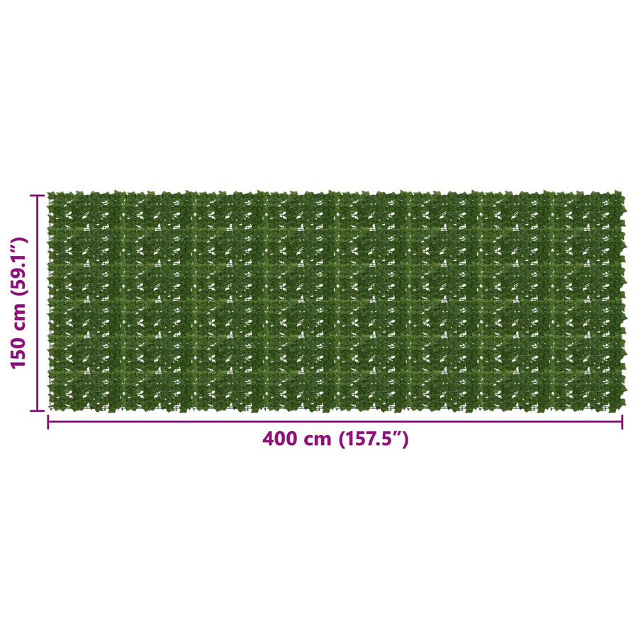 Balkonscherm met bladeren Groen 400 x 150 cm
