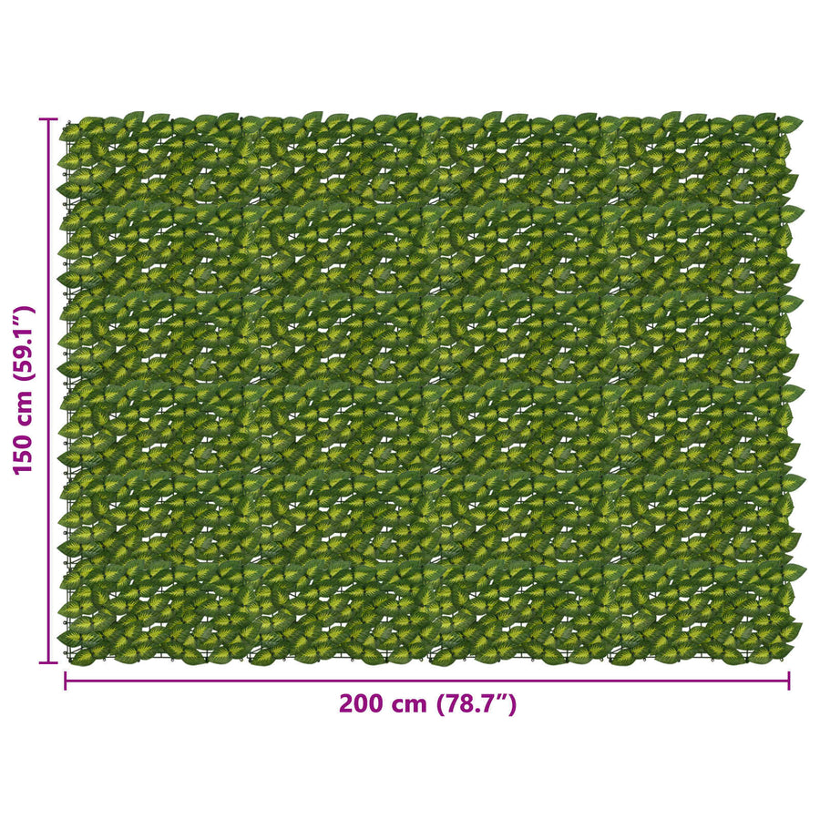 Balkonscherm met bladeren Groen en Geel 200 x 150 cm