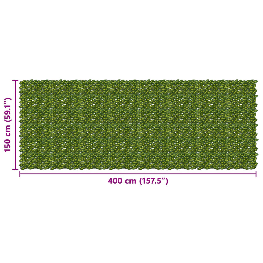 Balkonscherm met bladeren Groen en Geel 400 x 150 cm