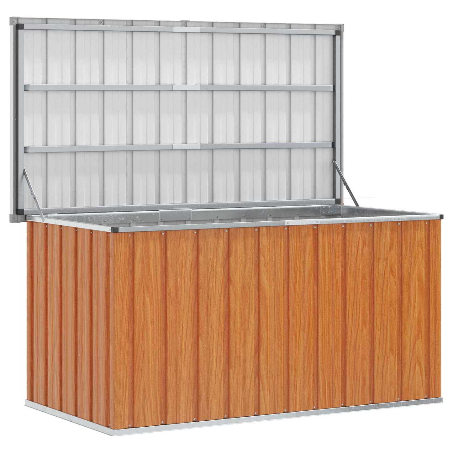 Buitenopslagdoos Hout 129 x 67 x 65 cm Gegalvaniseerd staal