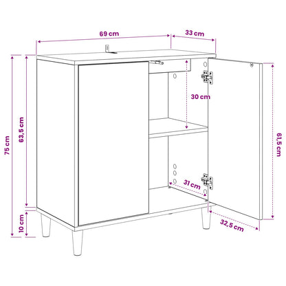 Dressoir ELBURG Sonoma 69 x 33 x 75 cm Bewerkt hout