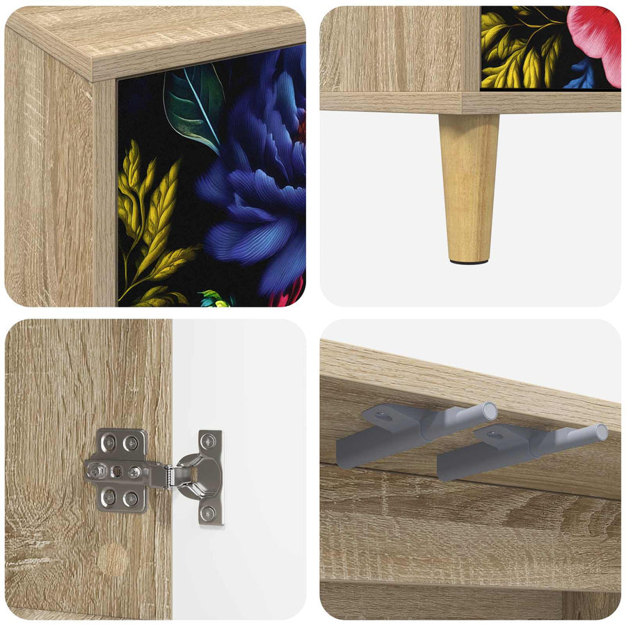 Dressoir KIEL Sonoma 69 x 33 x 75 cm Bewerkt hout