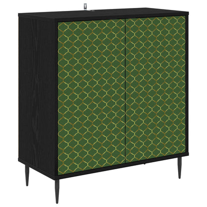 Dressoir GELEEN Zwart eiken 69 x 33 x 76 cm Bewerkt hout