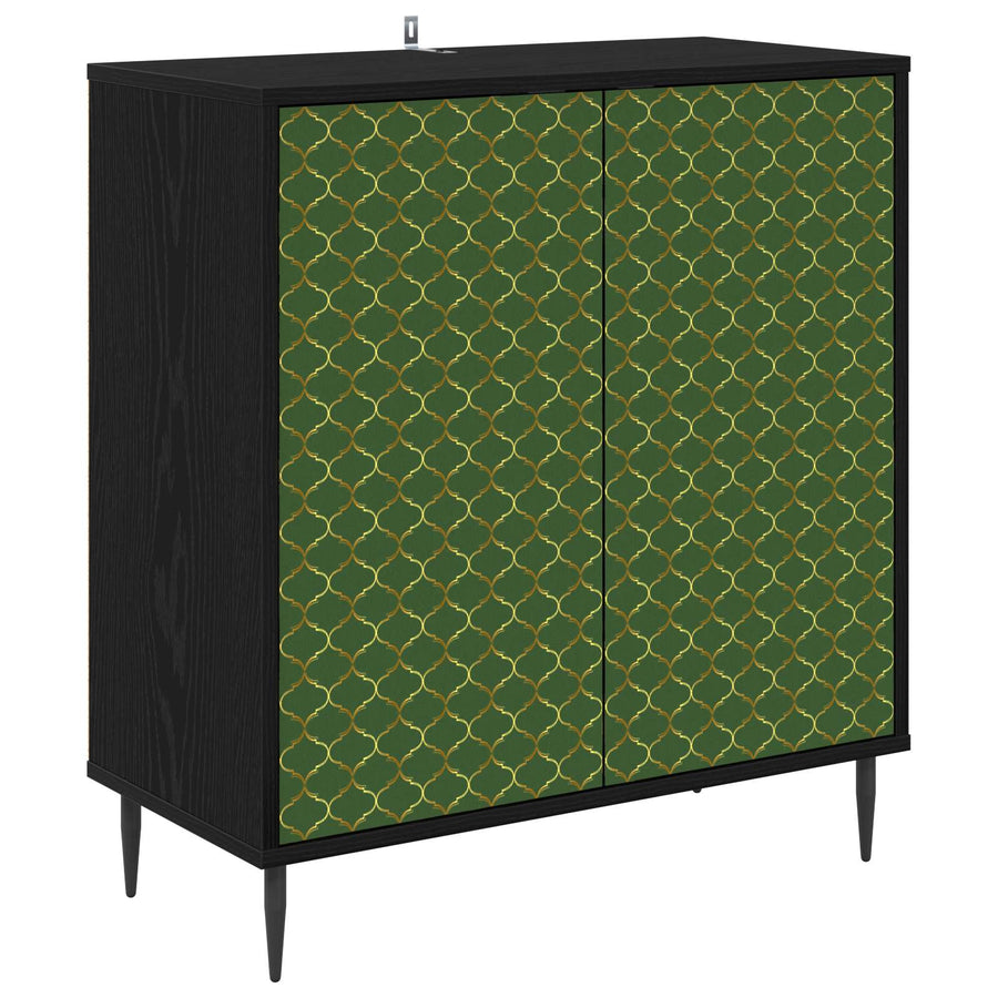 Dressoir GELEEN Zwart eiken 69 x 33 x 76 cm Bewerkt hout