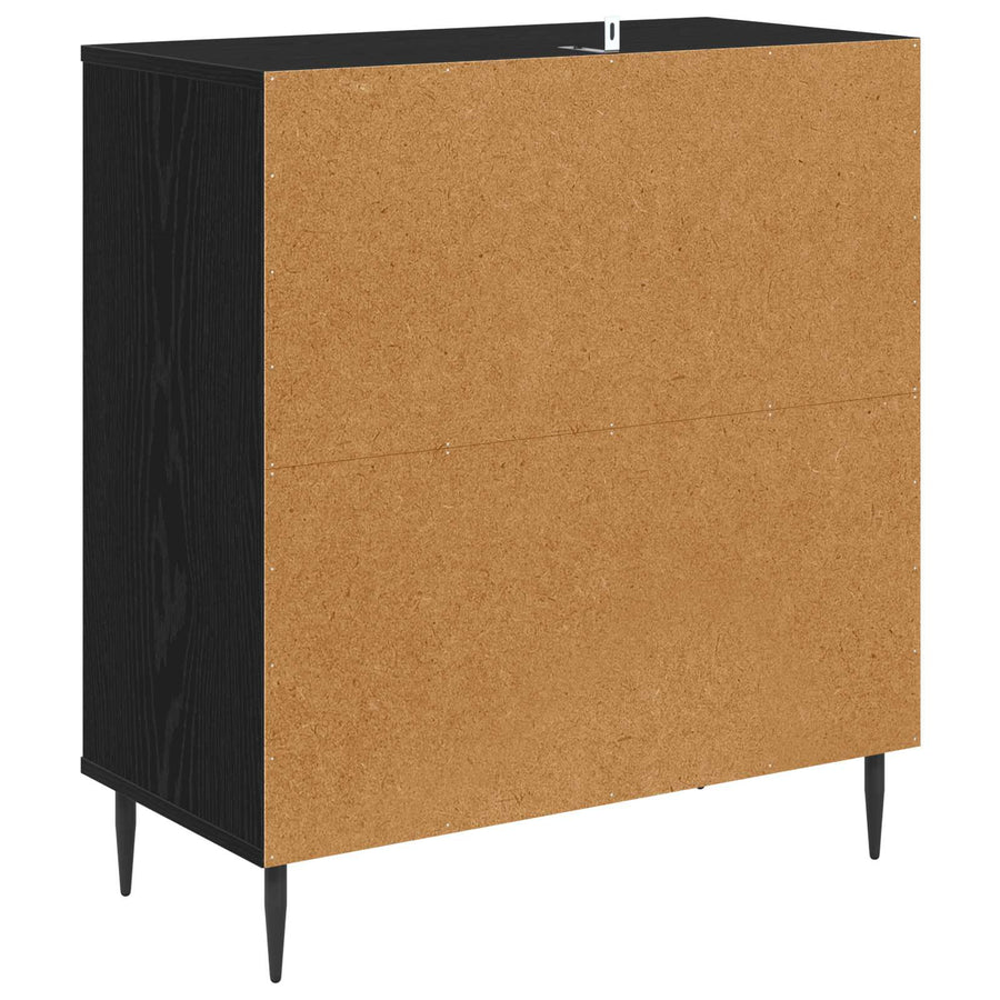 Dressoir GELEEN Zwart eiken 69 x 33 x 76 cm Bewerkt hout