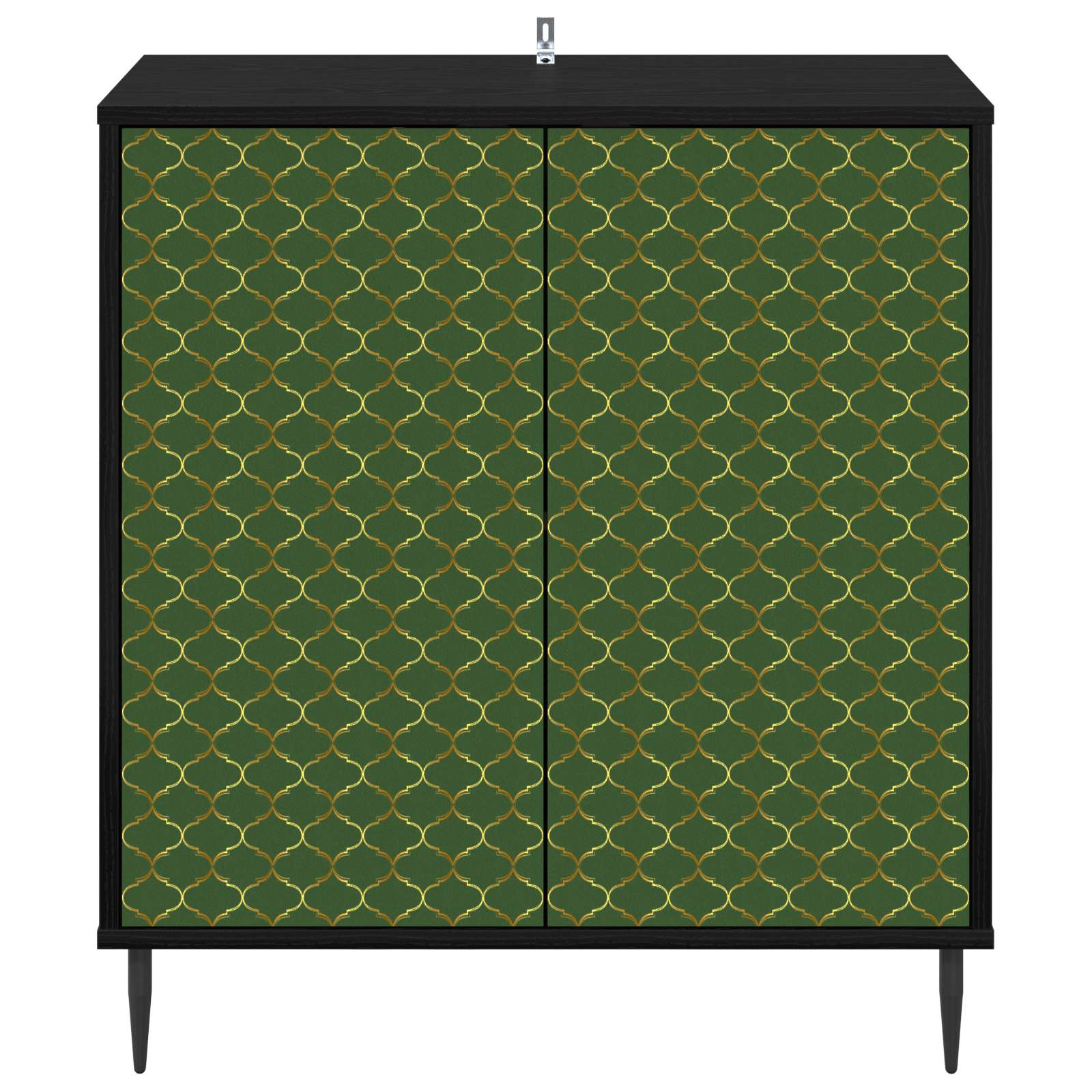 Dressoir GELEEN Zwart eiken 69 x 33 x 76 cm Bewerkt hout