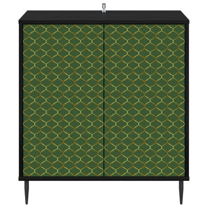 Dressoir GELEEN Zwart eiken 69 x 33 x 76 cm Bewerkt hout
