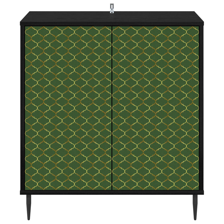 Dressoir GELEEN Zwart eiken 69 x 33 x 76 cm Bewerkt hout