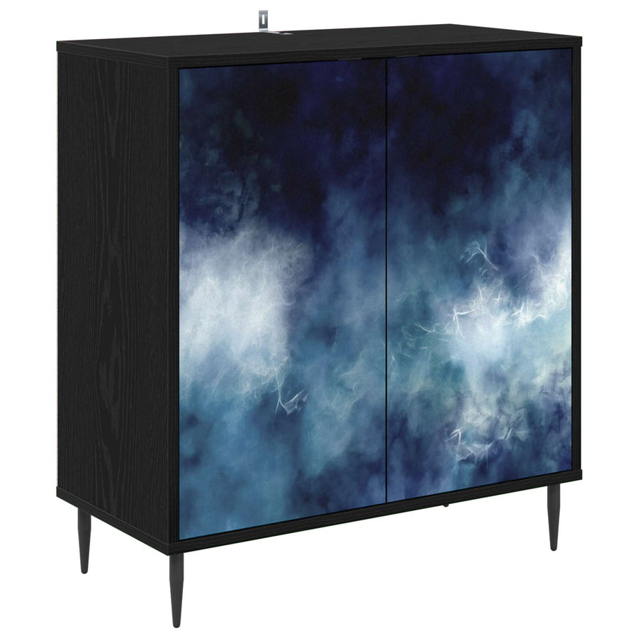 Dressoir RAALTE Zwart eiken 69 x 33 x 76 cm Bewerkt hout