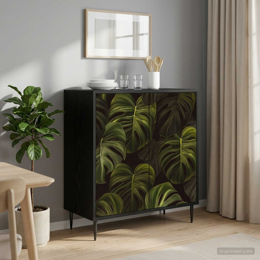 Dressoir ELBURG Zwart eiken 69 x 33 x 76 cm Bewerkt hout
