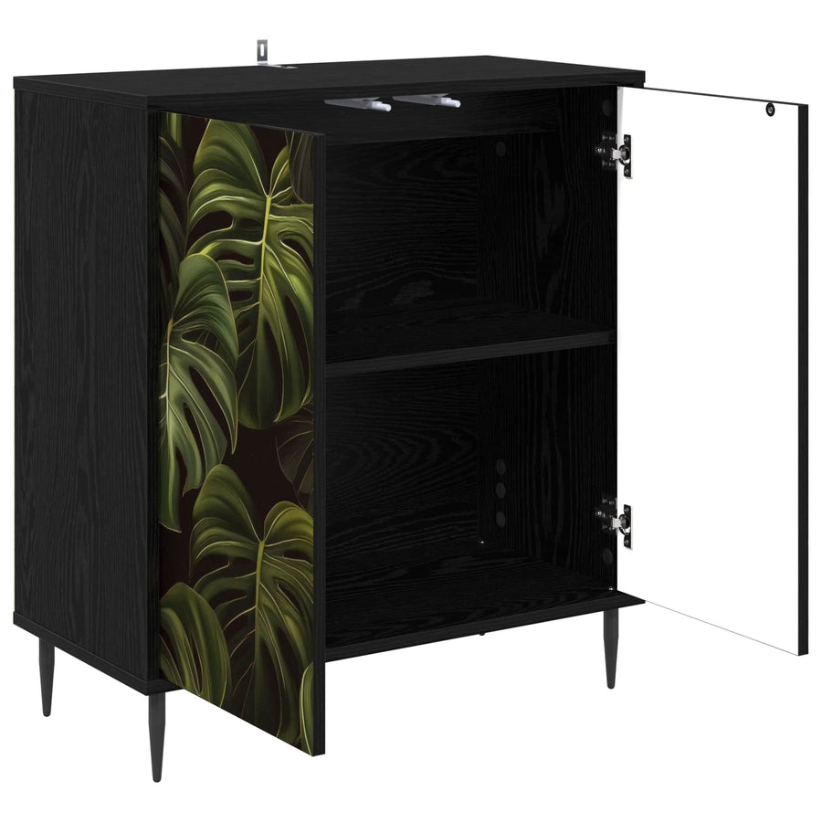 Dressoir ELBURG Zwart eiken 69 x 33 x 76 cm Bewerkt hout