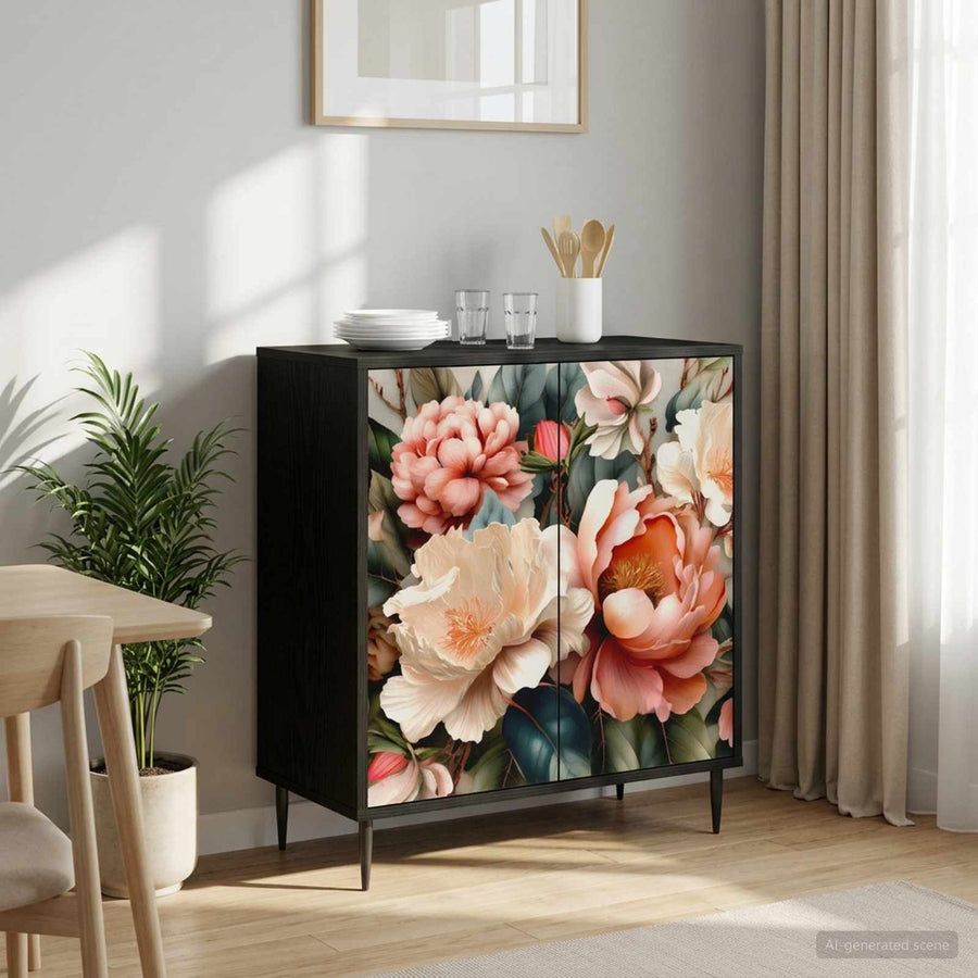 Dressoir BORNE Zwart eiken 69 x 33 x 76 cm Bewerkt hout