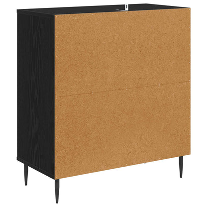 Dressoir DOKKUM Zwart eiken 69 x 33 x 76 cm Bewerkt hout
