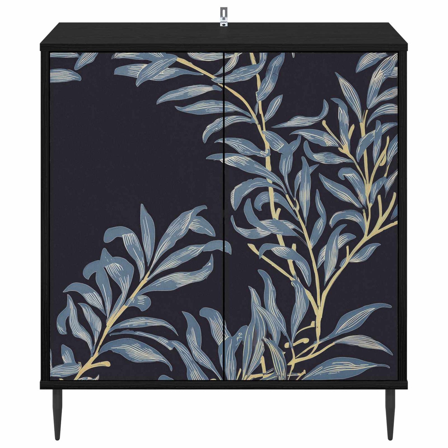 Dressoir DOKKUM Zwart eiken 69 x 33 x 76 cm Bewerkt hout