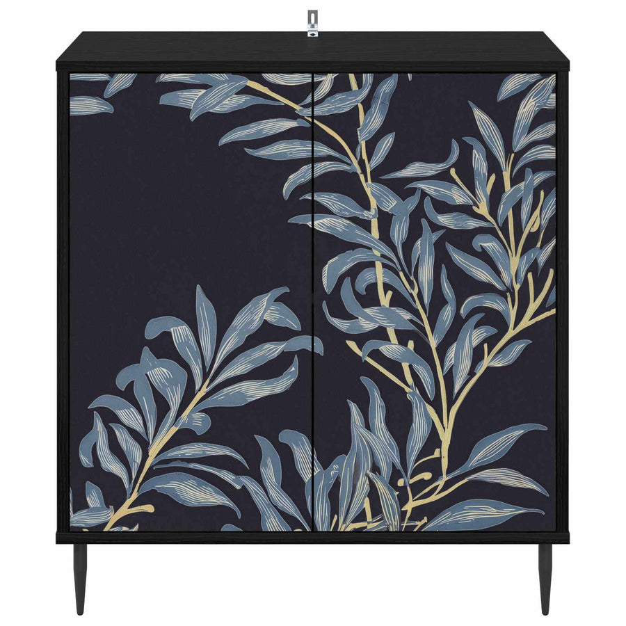 Dressoir DOKKUM Zwart eiken 69 x 33 x 76 cm Bewerkt hout