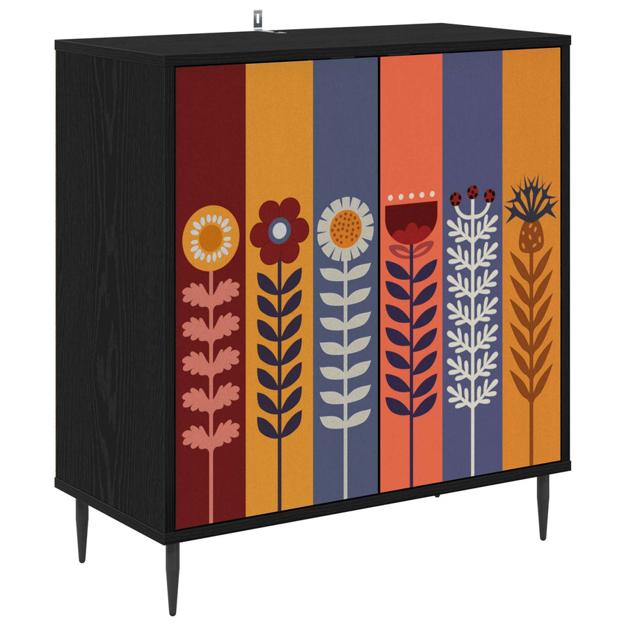 Dressoir ESSEN Zwart eiken 69 x 33 x 76 cm Bewerkt hout