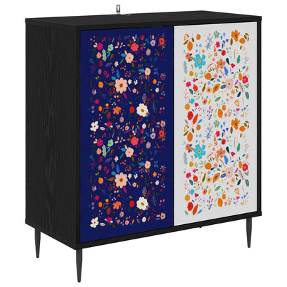 Dressoir MAINZ Zwart eiken 69 x 33 x 76 cm Bewerkt hout