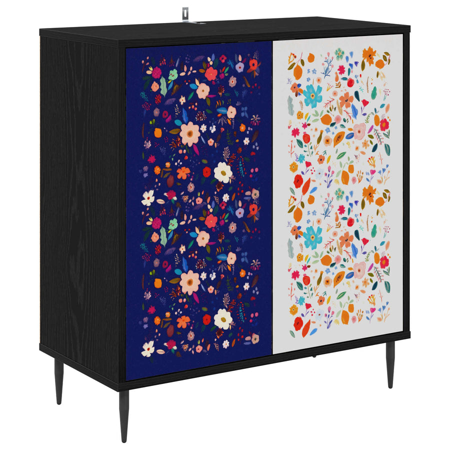 Dressoir MAINZ Zwart eiken 69 x 33 x 76 cm Bewerkt hout