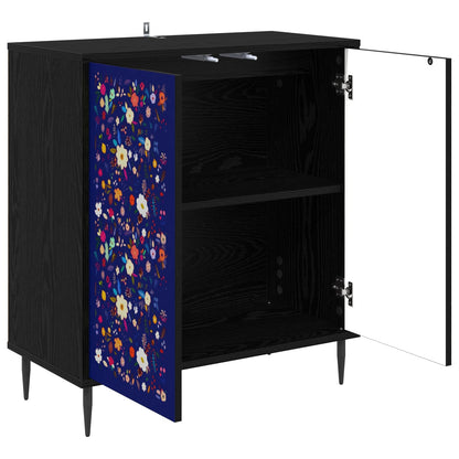 Dressoir MAINZ Zwart eiken 69 x 33 x 76 cm Bewerkt hout