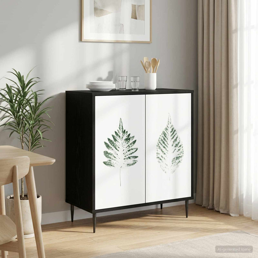 Dressoir HANAU Zwart eiken 69 x 33 x 76 cm Bewerkt hout