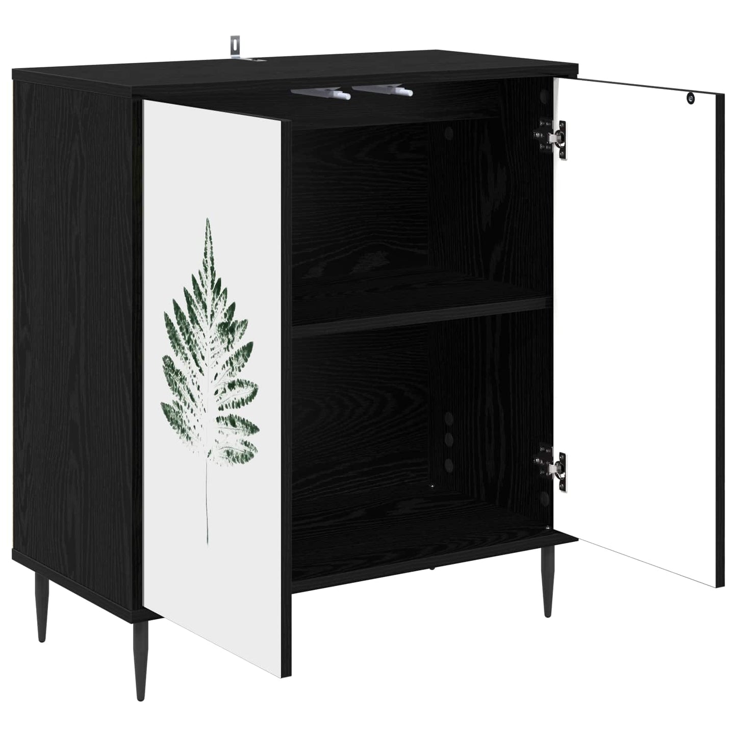 Dressoir HANAU Zwart eiken 69 x 33 x 76 cm Bewerkt hout