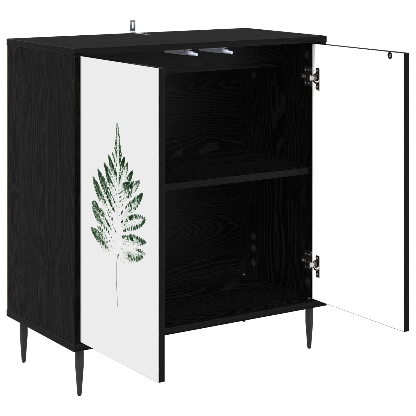 Dressoir HANAU Zwart eiken 69 x 33 x 76 cm Bewerkt hout
