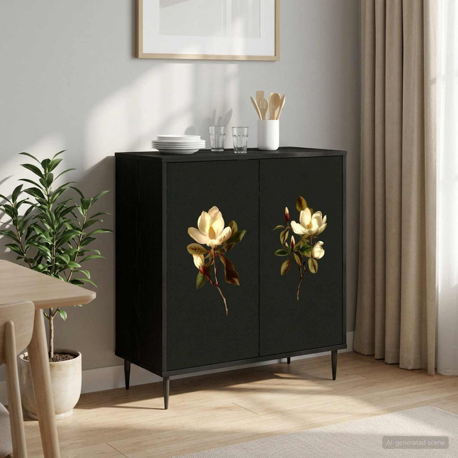 Dressoir BREMEN Zwart eiken 69 x 33 x 76 cm Bewerkt hout