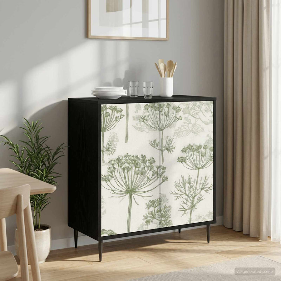Dressoir GOTHA Zwart eiken 69 x 33 x 76 cm Bewerkt hout