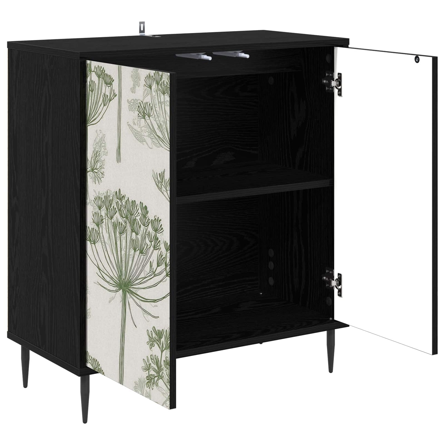 Dressoir GOTHA Zwart eiken 69 x 33 x 76 cm Bewerkt hout