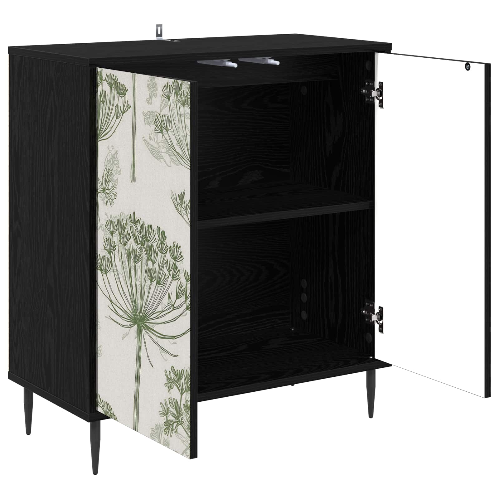 Dressoir GOTHA Zwart eiken 69 x 33 x 76 cm Bewerkt hout