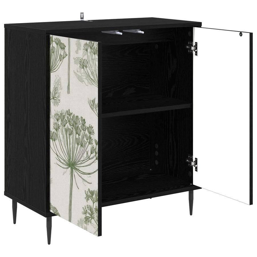 Dressoir GOTHA Zwart eiken 69 x 33 x 76 cm Bewerkt hout